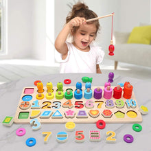 Load image into Gallery viewer, Montessori Educational Wooden Toys for Kids Montessori Toys Board Math Fishing Montessori Toys Educational for 1 2 3 Years Old