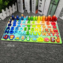 Load image into Gallery viewer, Montessori Educational Wooden Toys for Kids Montessori Toys Board Math Fishing Montessori Toys Educational for 1 2 3 Years Old