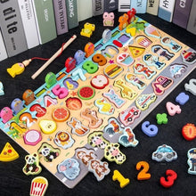 Load image into Gallery viewer, Montessori Educational Wooden Toys for Kids Montessori Toys Board Math Fishing  Montessori Toys Educational for 1 2 3 Years Old
