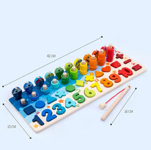 Load image into Gallery viewer, Montessori Educational Wooden Toys for Kids Montessori Toys Board Math Fishing  Montessori Toys Educational for 1 2 3 Years Old
