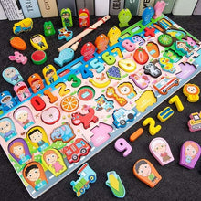 Load image into Gallery viewer, Montessori Educational Wooden Toys for Kids Montessori Toys Board Math Fishing  Montessori Toys Educational for 1 2 3 Years Old
