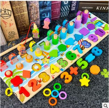 Load image into Gallery viewer, Montessori Educational Wooden Toys for Kids Montessori Toys Board Math Fishing  Montessori Toys Educational for 1 2 3 Years Old
