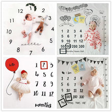 Load image into Gallery viewer, Baby Blanket Newborn Swaddle Stroller Bedding Wrap Photo Background Cloth Monthly Growth Number Photography Props Unisex

