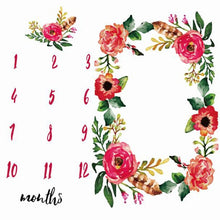 Load image into Gallery viewer, Baby Blanket Newborn Swaddle Stroller Bedding Wrap Photo Background Cloth Monthly Growth Number Photography Props Unisex
